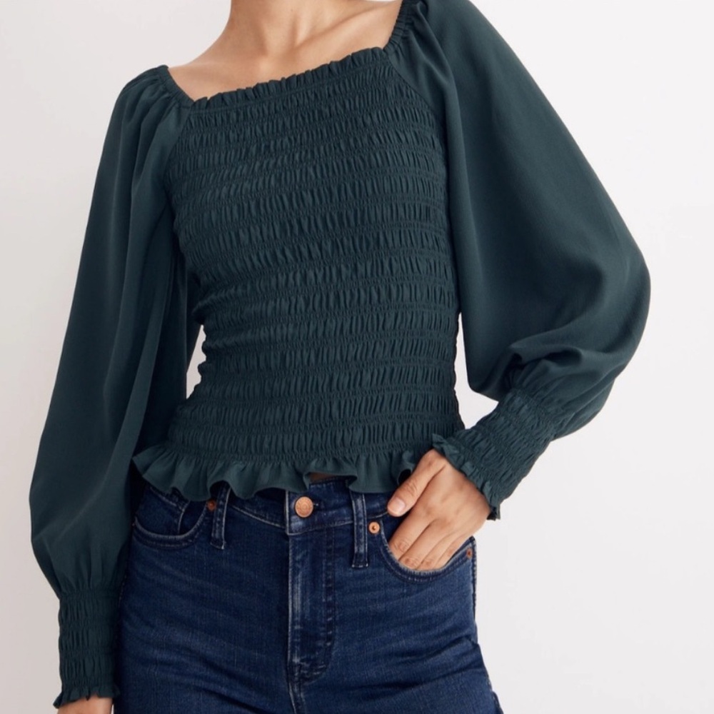 Madewell Lucie Green Smock top